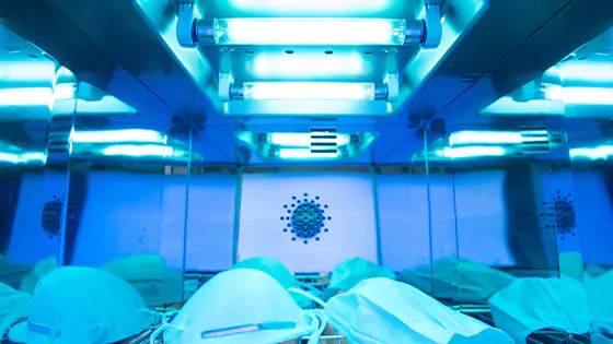 UVC-Lampen zur Desinfektion von FFP2-Masken 